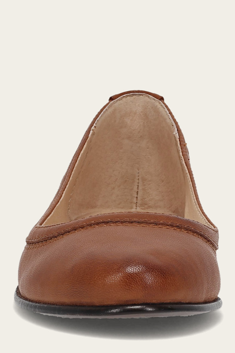 Carson Ballet Flats in Cognac - Women's Comfortable Leather Shoes for Work, Casual & Dressy Occasions