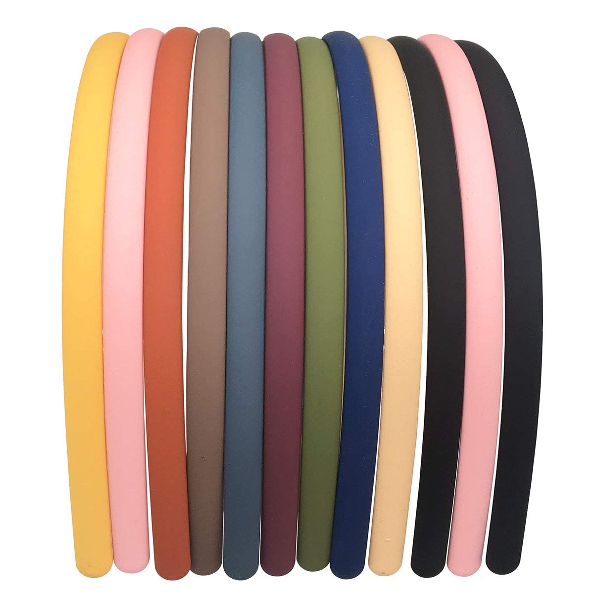 Glamifirsto 8mm Plastic Headbands with Teeth - Skinny Hair Bands for Women & Girls (12 Pack) - Perfect for Workouts, School, and Everyday Styling