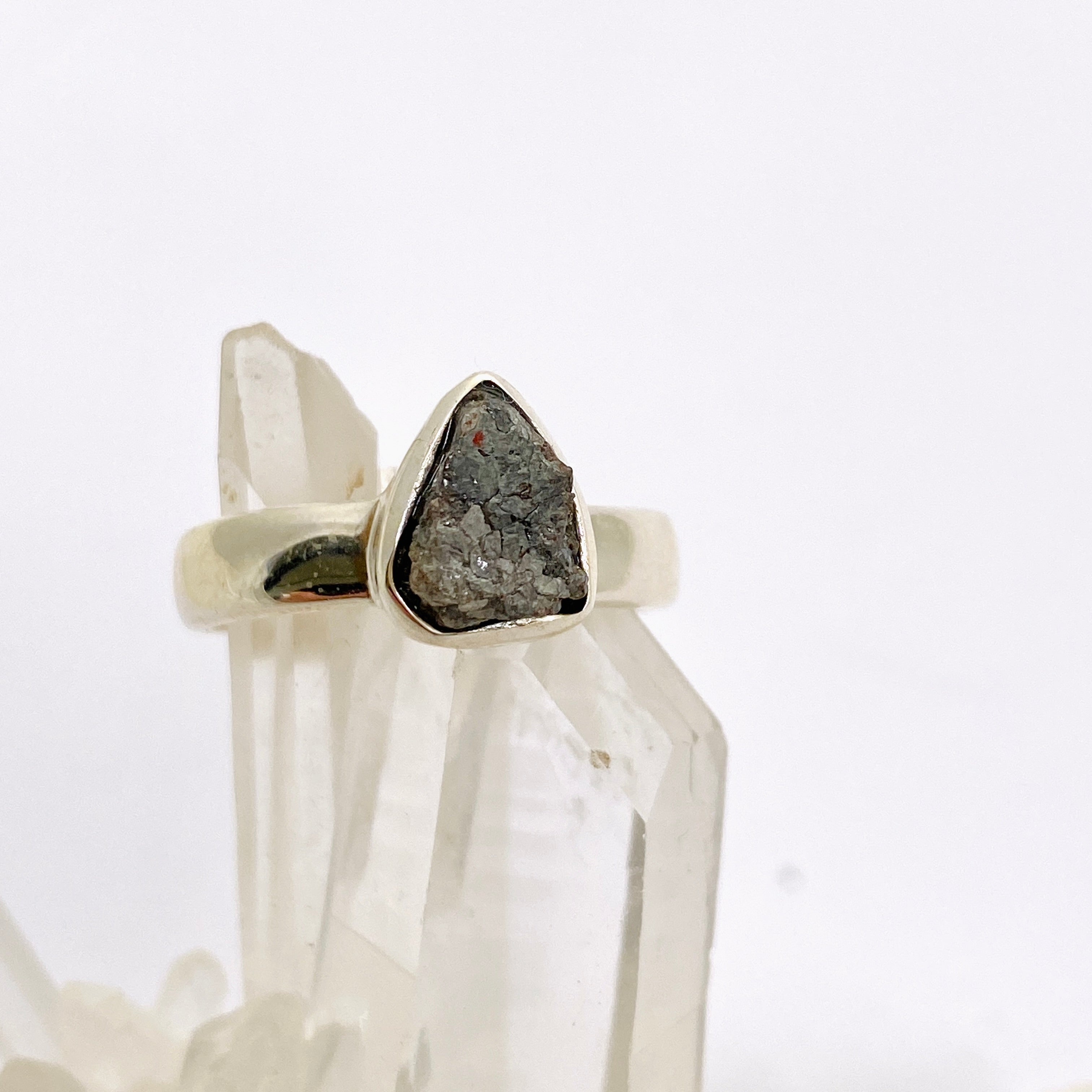 Natural Rough Diamond Teardrop Raw Ring - Size 8 (PRGJ883) - Perfect for Boho Jewelry, Wedding Bands & Unique Engagement Rings