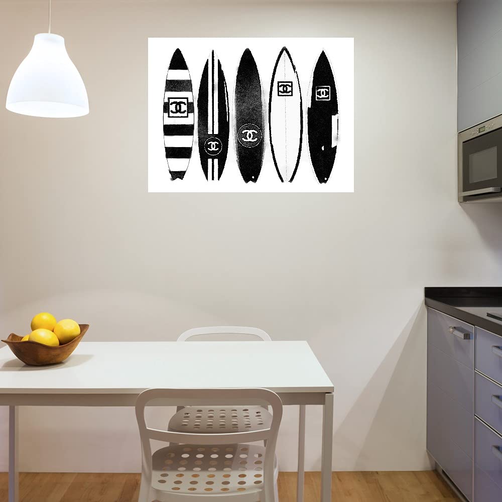 Amanda Greenwood Original Surf Art Canvas Wall Decor - 32x24 Inch Ready to Hang Painting for Living Room, Bedroom, Office - Beach Theme Home Decor Perfect for Coastal & Nautical Interior Design