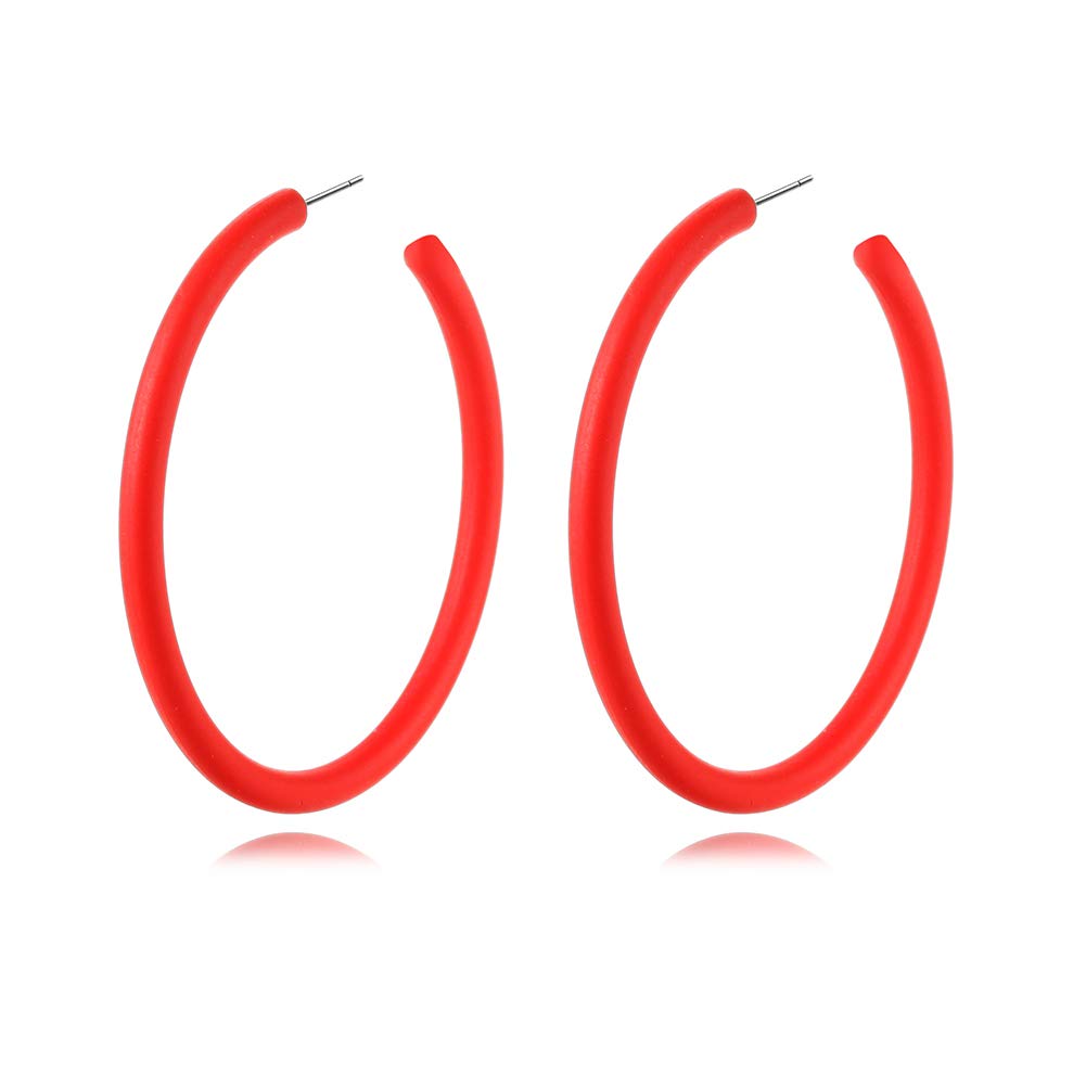 Colorful Geometric Star Hoop Earrings for Women - Bright Fluorescent Hoop Earrings for Girls | Perfect for Parties, Gifts & Everyday Fashion Accessories