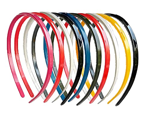 Glamifirsto 12-Pack Fashion Headbands with Teeth for Women & Girls - Leaf Design Plastic Hair Accessories for Teens & Ladies | Perfect for School, Work, Parties & Everyday Styling