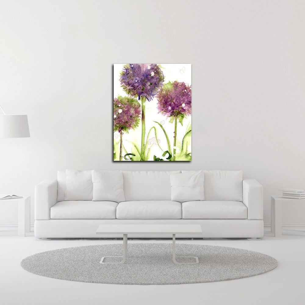 Alliums by Dawn Derman - Premium Canvas Wall Art Print - Ready to Hang - Perfect for Living Room, Bedroom & Office Decor