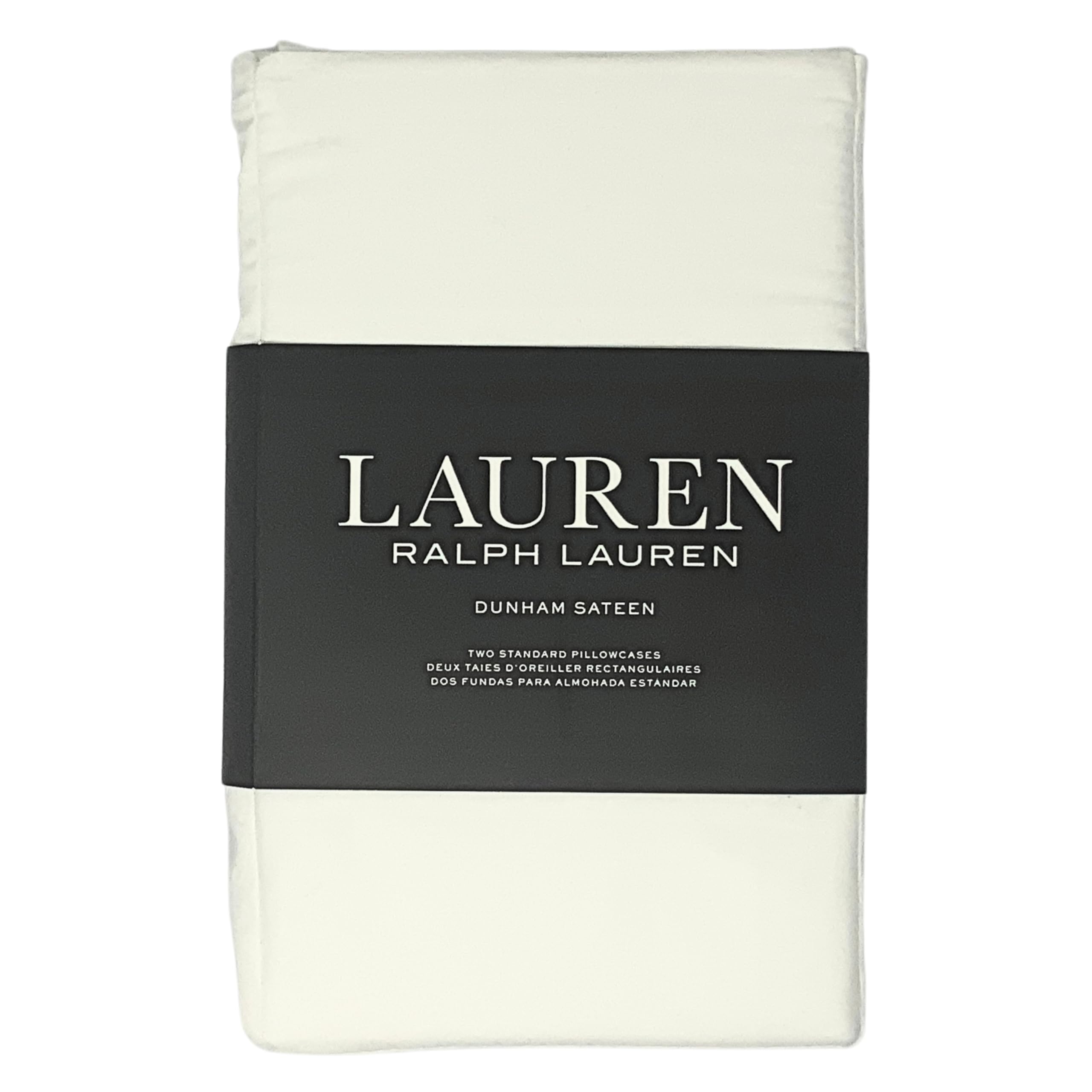 Ralph Lauren Premium Cotton Two Standard Pillowcases - Soft & Breathable for Ultimate Comfort - Perfect for Bedroom, Guest Room, and Hotel Use