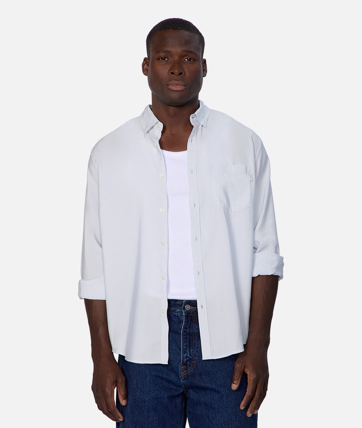 Eaton Long Sleeve Shirt for Men - Ice Blue Casual Button Down Shirt | Perfect for Office, Business, and Everyday Wear
