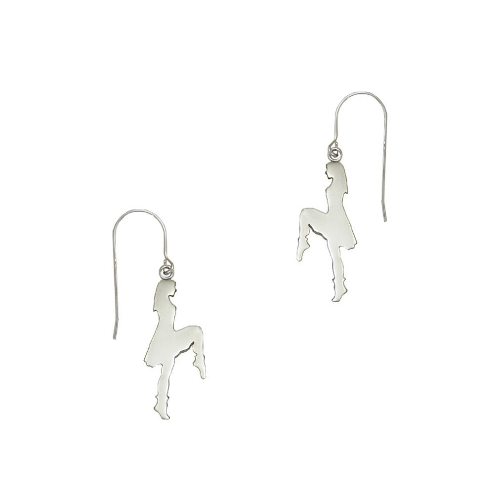 Sterling Silver Irish Step Dancers Drop Dangle Earrings for Women - Handmade Celtic Dance Jewelry Gift for St. Patrick's Day, Irish Wedding & Special Occasions