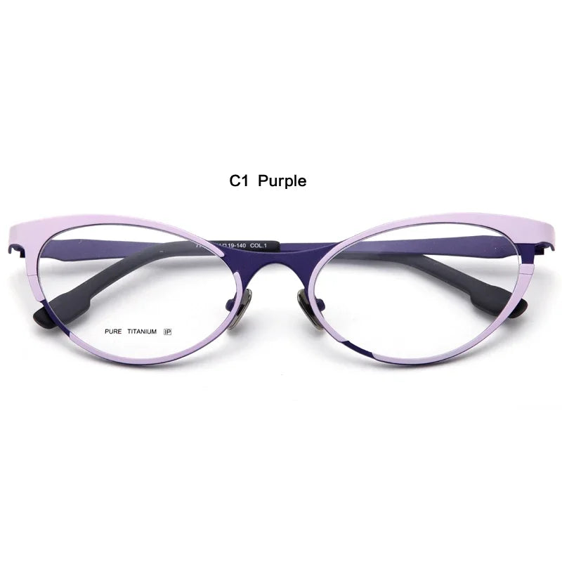 Stylish Aror Unisex Full Rim Oval Cat Eye Titanium Eyeglasses Frame 47765 - Lightweight & Durable for Work, Reading & Fashion (Available in Multiple Colors)