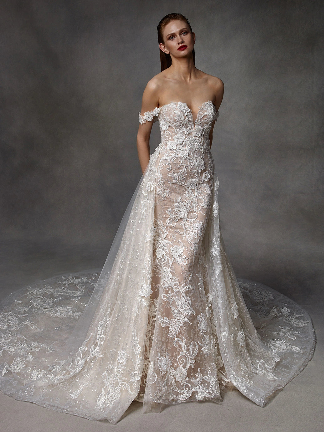 Badgley Mischka Dita Overskirt Wedding Dress - Size 8 | Elegant Bridal Gown for Formal Weddings & Special Occasions