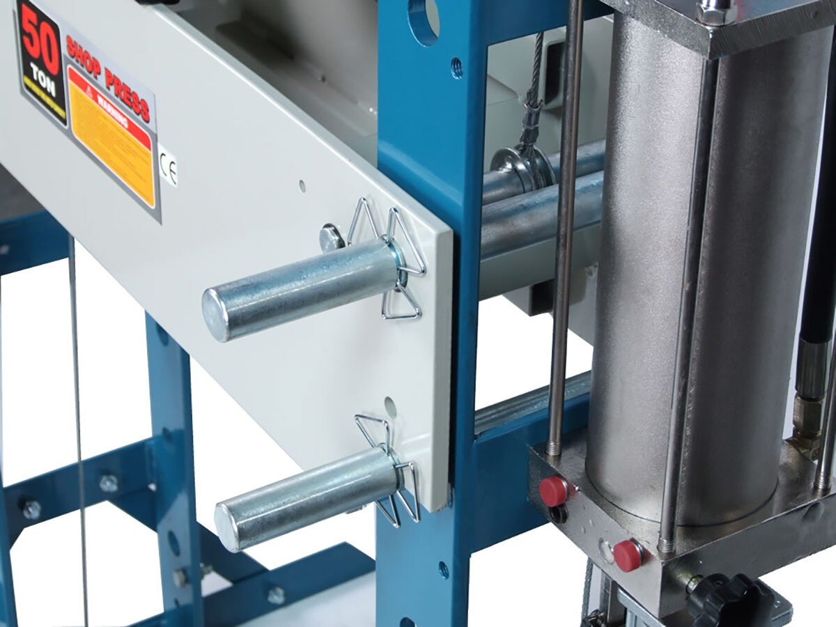 Baileigh Industrial BA9 1004828 Air/Hand Operated H-Frame Press HSP 50A - Heavy Duty Metalworking & Woodworking Shop Press for Bending, Stamping, and Assembly