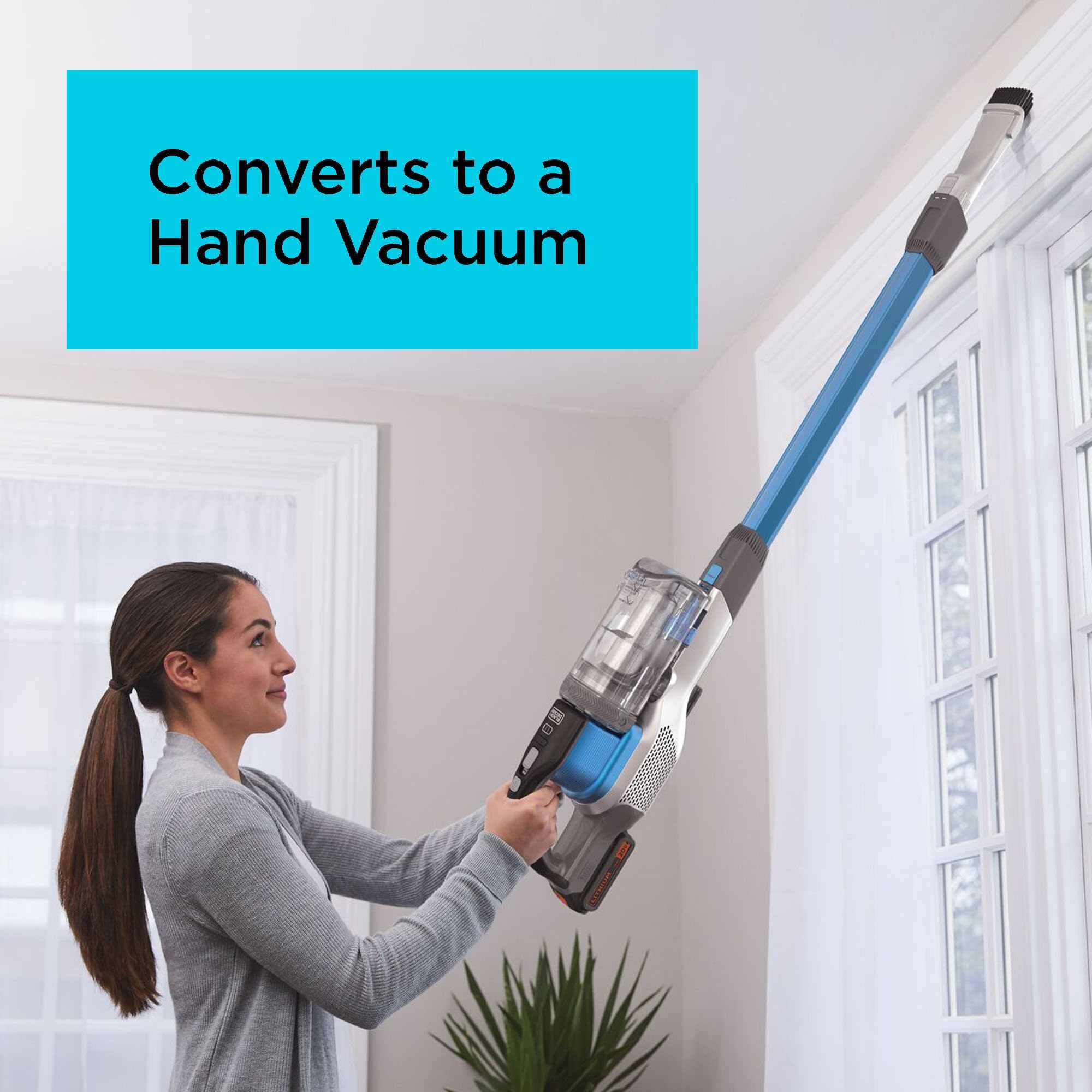 BLACK+DECKER BSV2020G Powerseries Extreme Cordless Stick Vacuum Cleaner - Lightweight, Powerful Suction for Hard Floors & Carpets, Blue | Perfect for Quick Cleanups, Pet Hair Removal & Whole-House Cleaning
