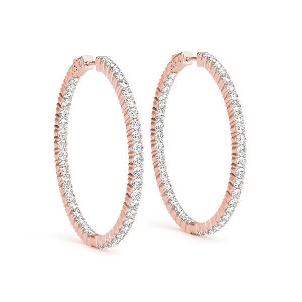 0.9 Inch 2 Prong Round Hoop Earrings - Sterling Silver Dangle Earrings for Women, Perfect for Everyday Wear & Special Occasions