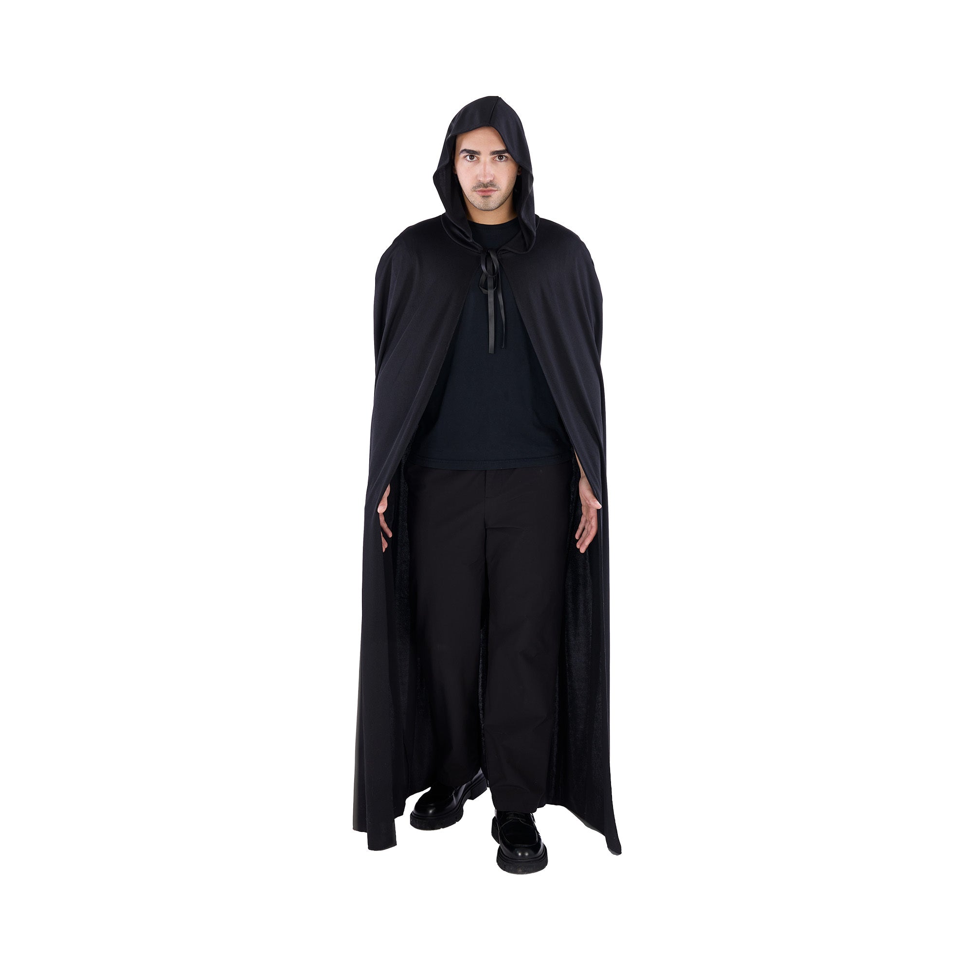 Stylish Black Cape for Adults - Elegant Gothic Cloak for Halloween, Cosplay, and Theatrical Performances
