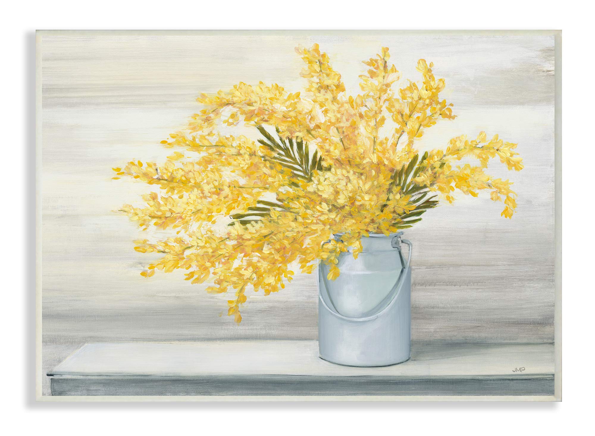 Stupell Industries Golden Fall Floral Bouquet in Vintage Country Milk Tin - Perfect for Farmhouse Decor, Autumn Table Centerpiece & Rustic Home Accents