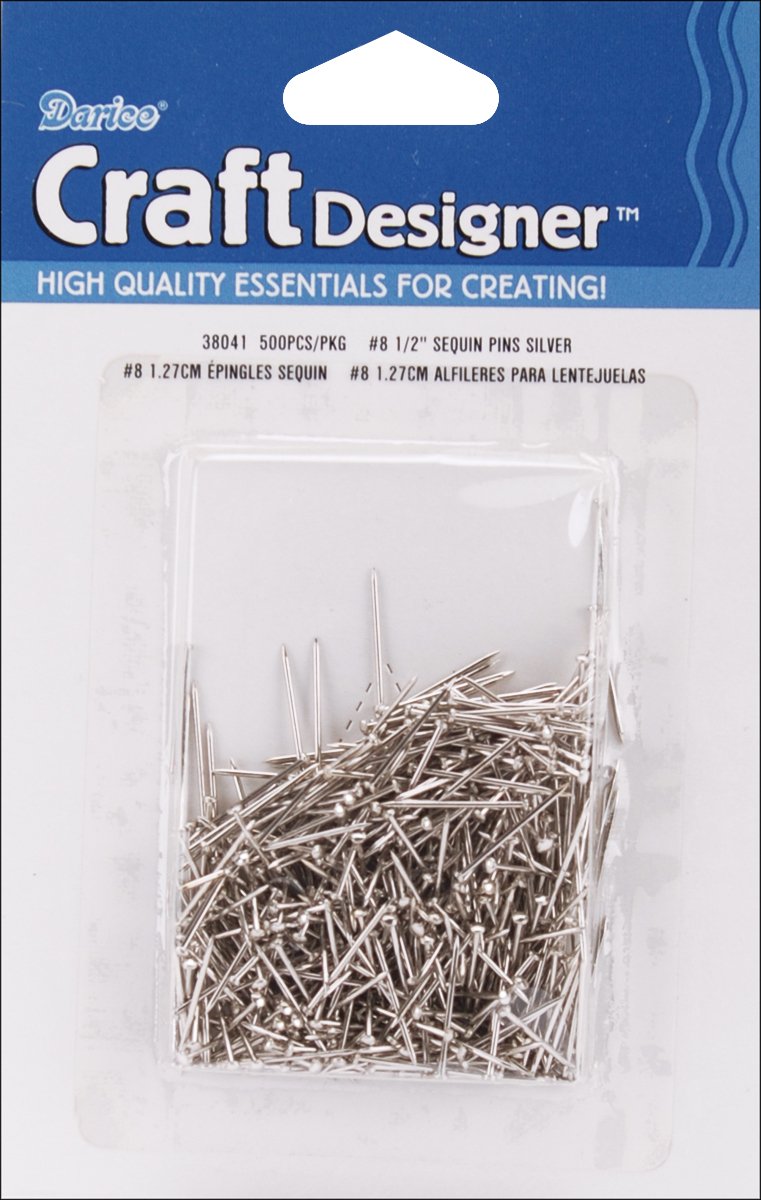 500pcs Silver Sequin Pins #8 (0.5 Inch) - Perfect for DIY Crafts, Costume Embellishments, and Fashion Accessories