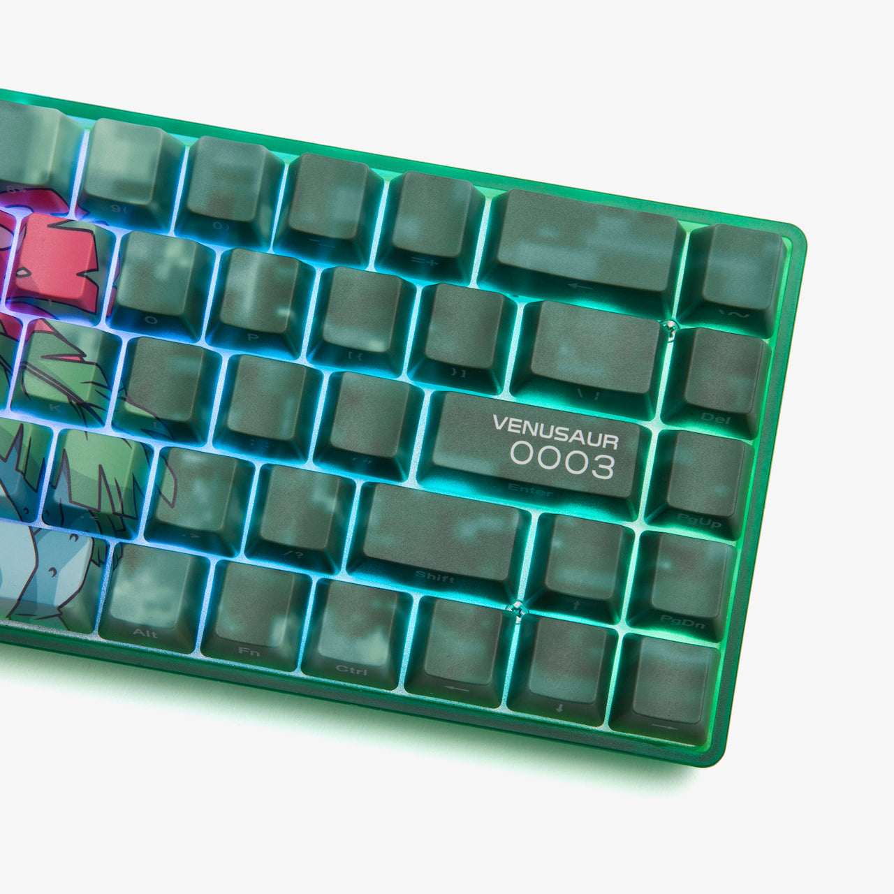 Pokémon + HG Basecamp 65HE Mechanical Keyboard - Venusaur Themed Custom Gaming Keyboard for PC & Mac | Perfect for Esports, Typing & Streamers