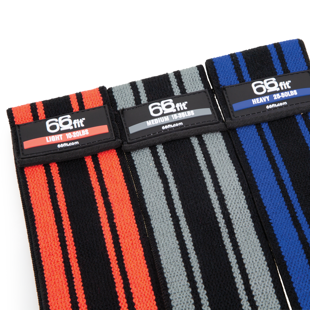 66Fit Extend A Band Fabric Resistance Loops Set of 3 - Premium Exercise Bands for Home Workouts, Yoga, Pilates & Physical Therapy