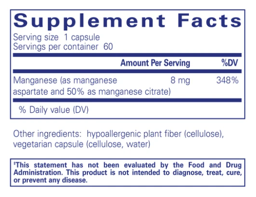 Premium Manganese Aspartate & Citrate Supplement - Supports Bone Health, Metabolism & Energy - Ideal for Athletes & Active Lifestyles