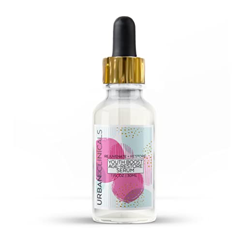 Urban Clinicals Youth-Boost Age Restore Serum - Anti-Aging Regenerative Face Serum with Hyaluronic Acid & Thymopoietin for Soothing, Moisturizing & Radiant Skin - 1 fl oz Dropper Bottle - Perfect for Nighttime Skincare Routine & Daily Anti-Wrinkle Treatment