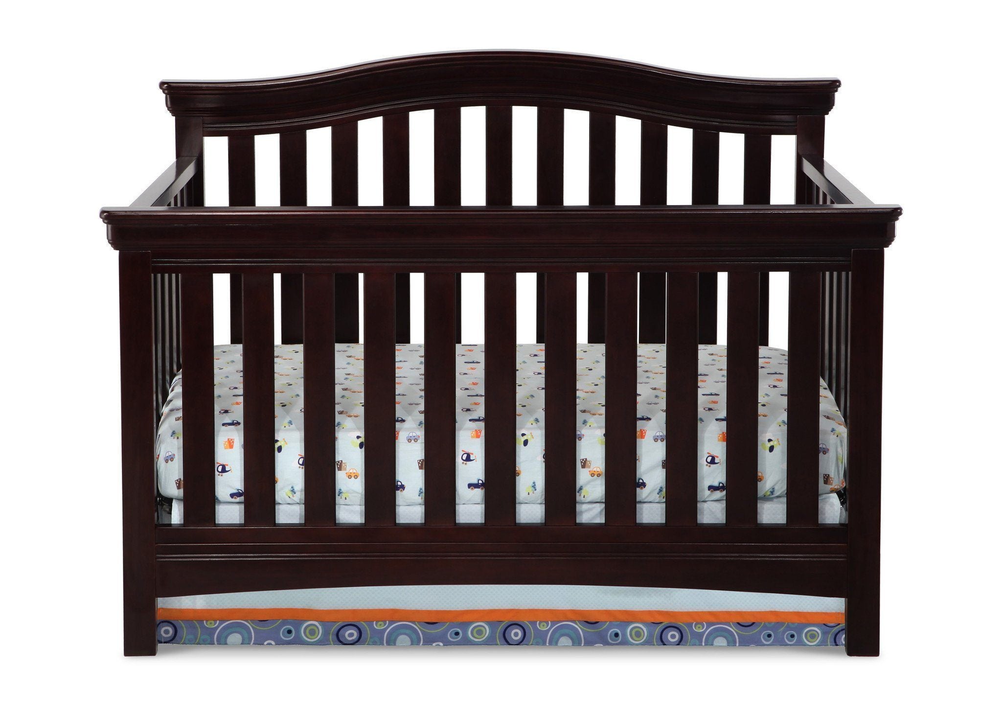 Bennington Curved 4-in-1 Convertible Crib for Baby Nursery - Toddler Bed, Daybed & Full-Size Bed Conversion - Modern Nursery Furniture for Newborns & Growing Kids