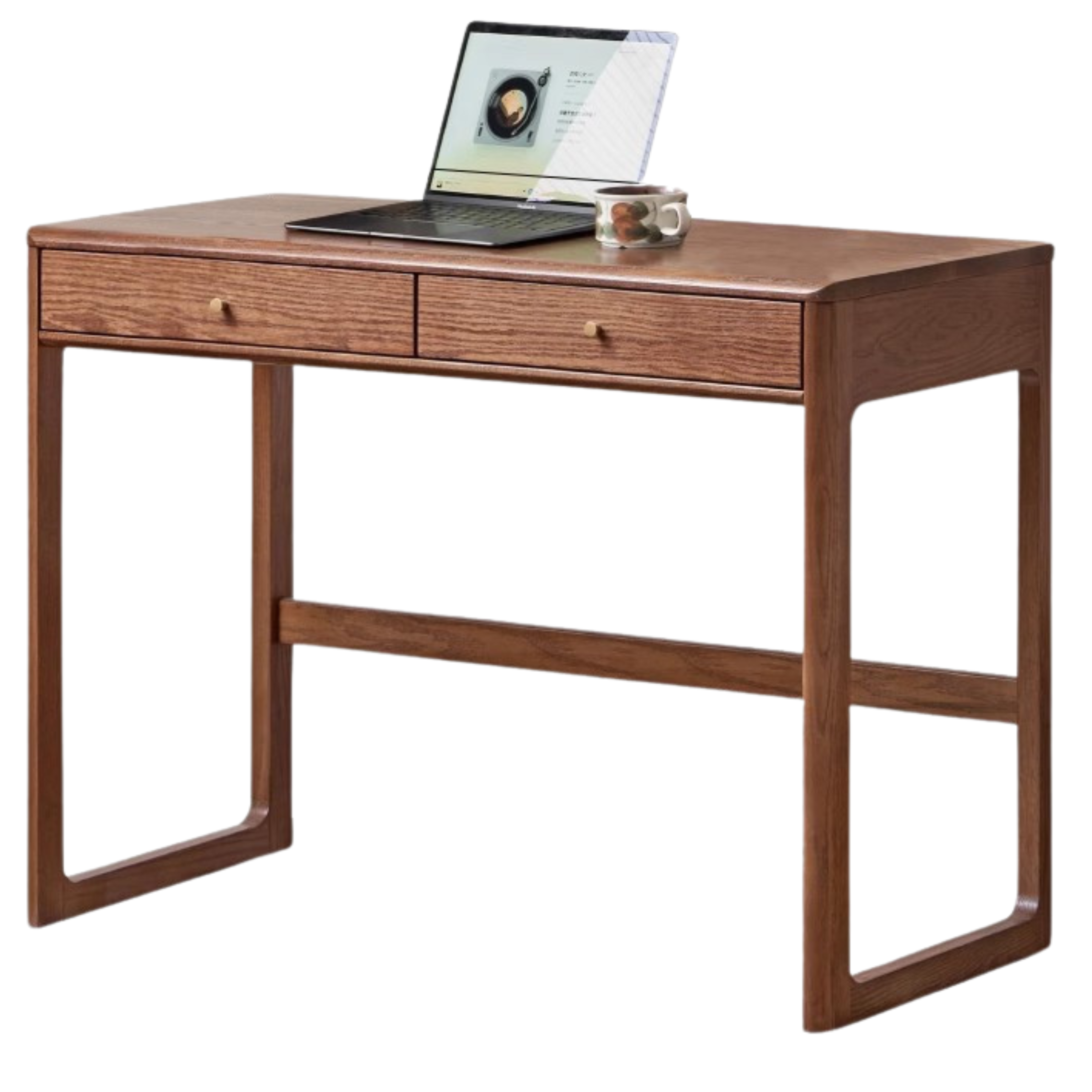 Solid Oak Wood Small Office Desk - Compact & Durable Home Office Furniture for Writing, Studying & Remote Work