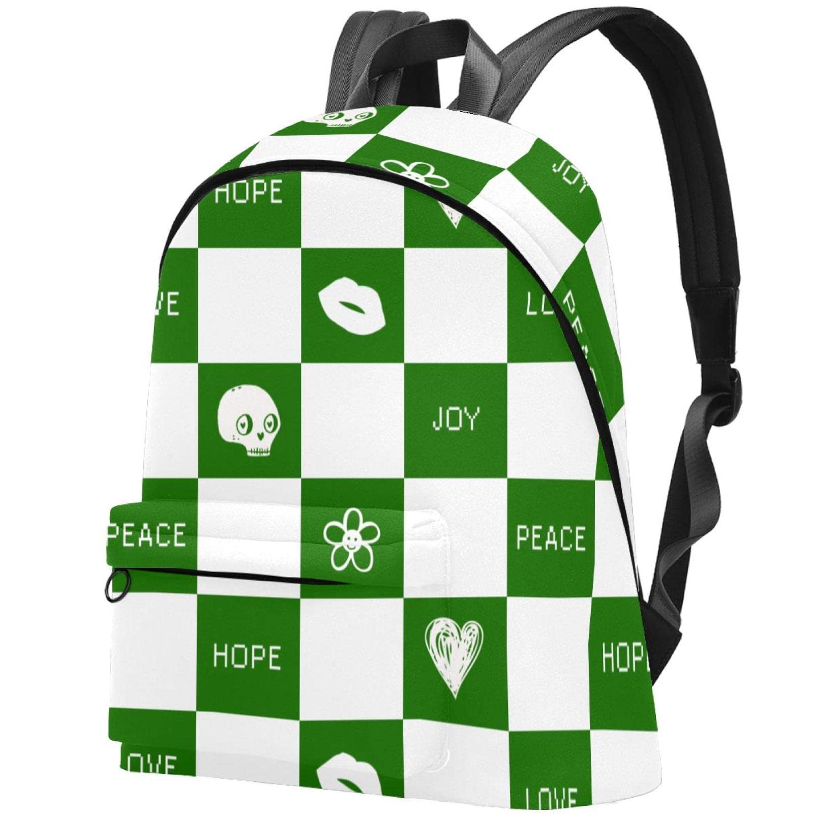 Stylish Canvas Backpack for College & Travel - Unisex Lattice Skull Print Backpack for Women & Men - Perfect for School, Commuting, and Weekend Getaways