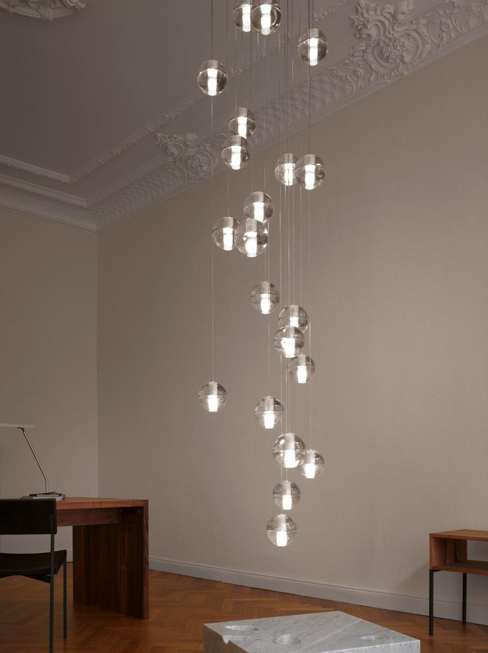 Elegant Ball Crystal Pendant Light - Modern Chandelier for Dining Room, Bedroom & Living Room Decor - Dimmable LED Hanging Light Fixture