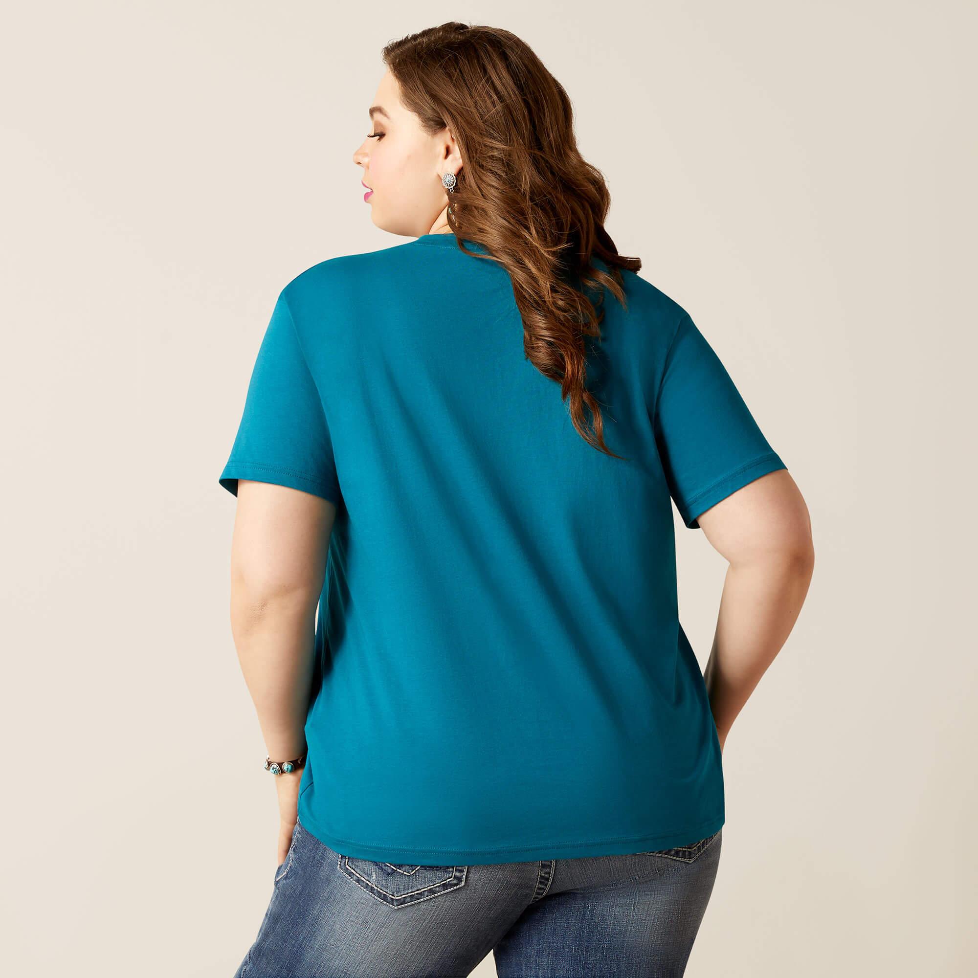 Women's Heartland Tee - Soft Cotton Short Sleeve T-Shirt in Deep Lagoon Blue | Casual Everyday Wear, Weekend Outfits & Layering Essential