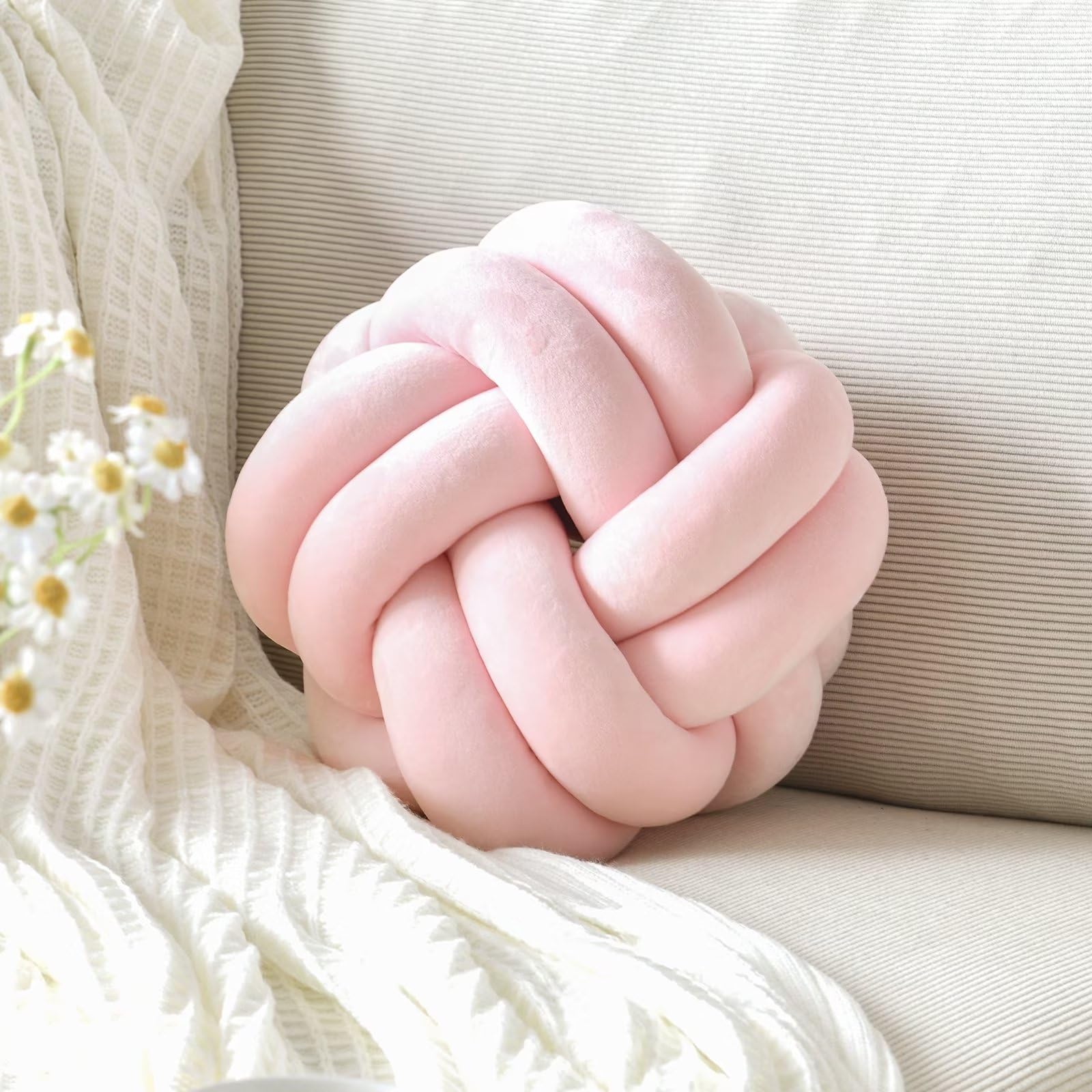 Knot Pillow Ball - Soft Round Knotted Cushion for Bedroom & Sofa Decor