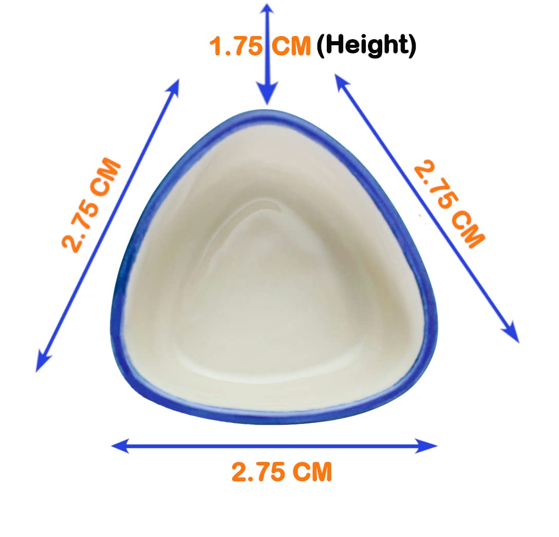 **U & U UNIQUE UTILITIES 4-Piece Ceramic Chutney Bowl Set – Small Ketchup, Sauce & Dip Bowls (80ml, Blue & White) – Perfect for Condiments, Snacks & Party Serving**
