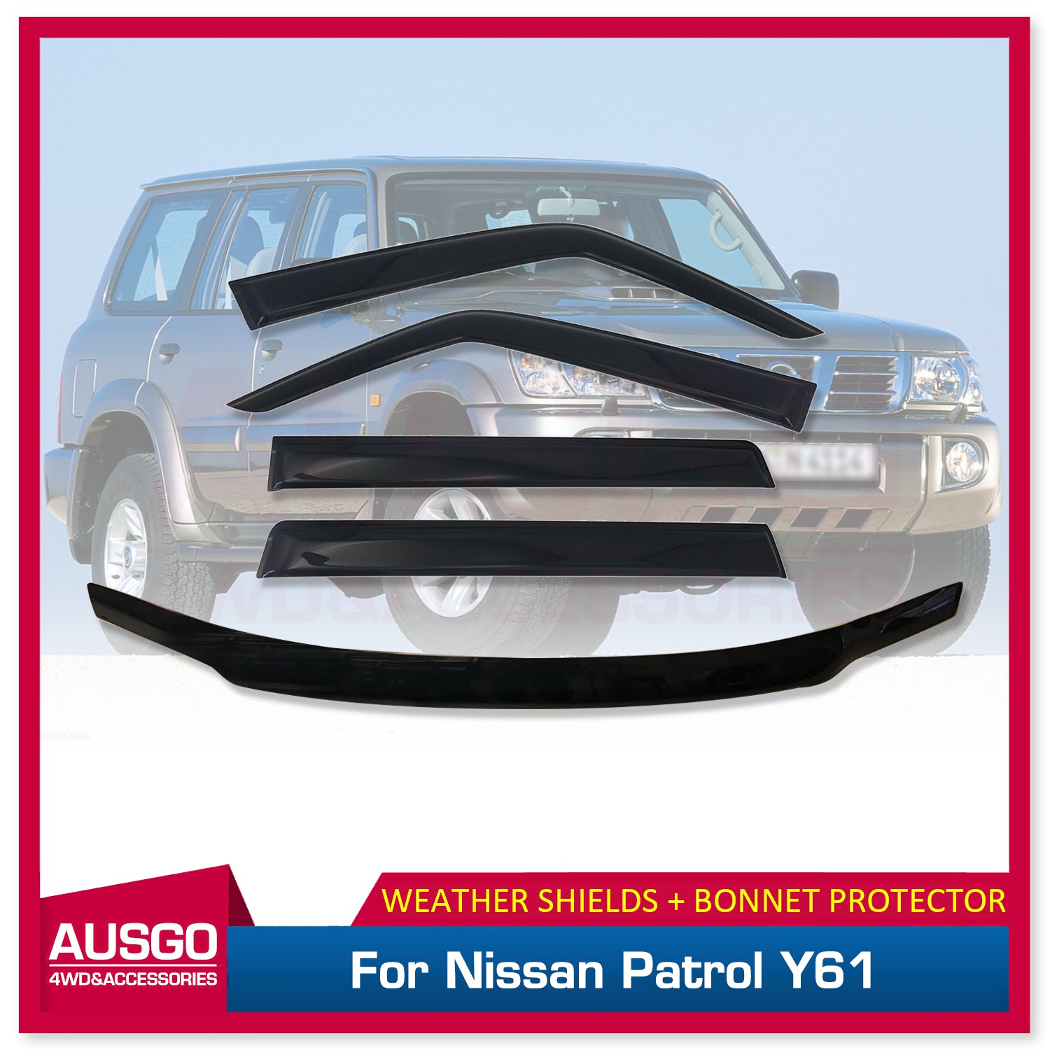 Weather Shields & Bonnet Protector for Nissan Patrol GU Y61 (2004-2015) - Rain Protection & UV Defense for Off-Road Adventures & Daily Commuting