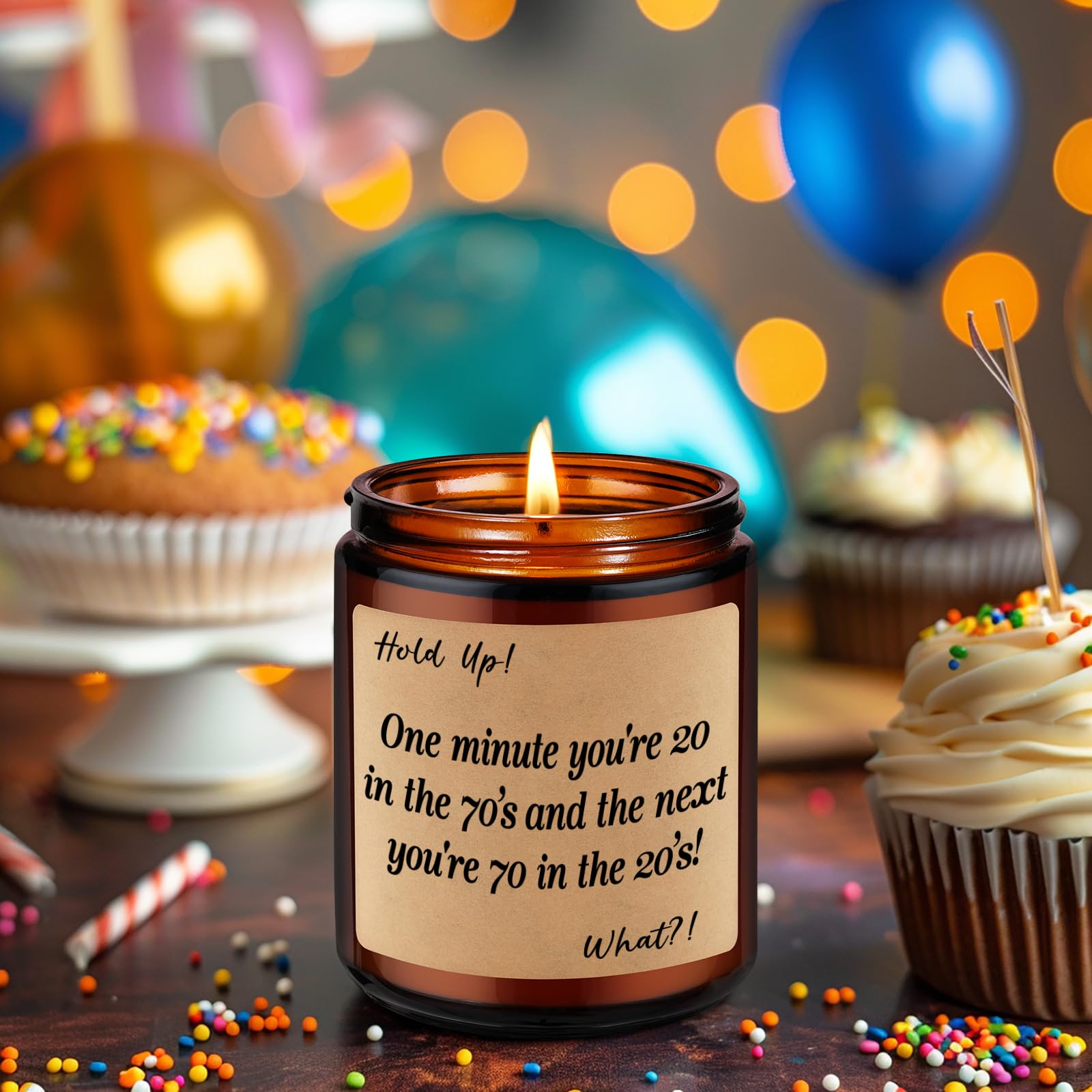 GSPY Scented Candles - Best 70th Birthday Gifts for Women & Men - Funny Turning 70 Presents for Mom, Dad, Grandma, Grandpa - Soy Wax Aromatherapy Candles for Home Decor, Relaxation & Celebration
