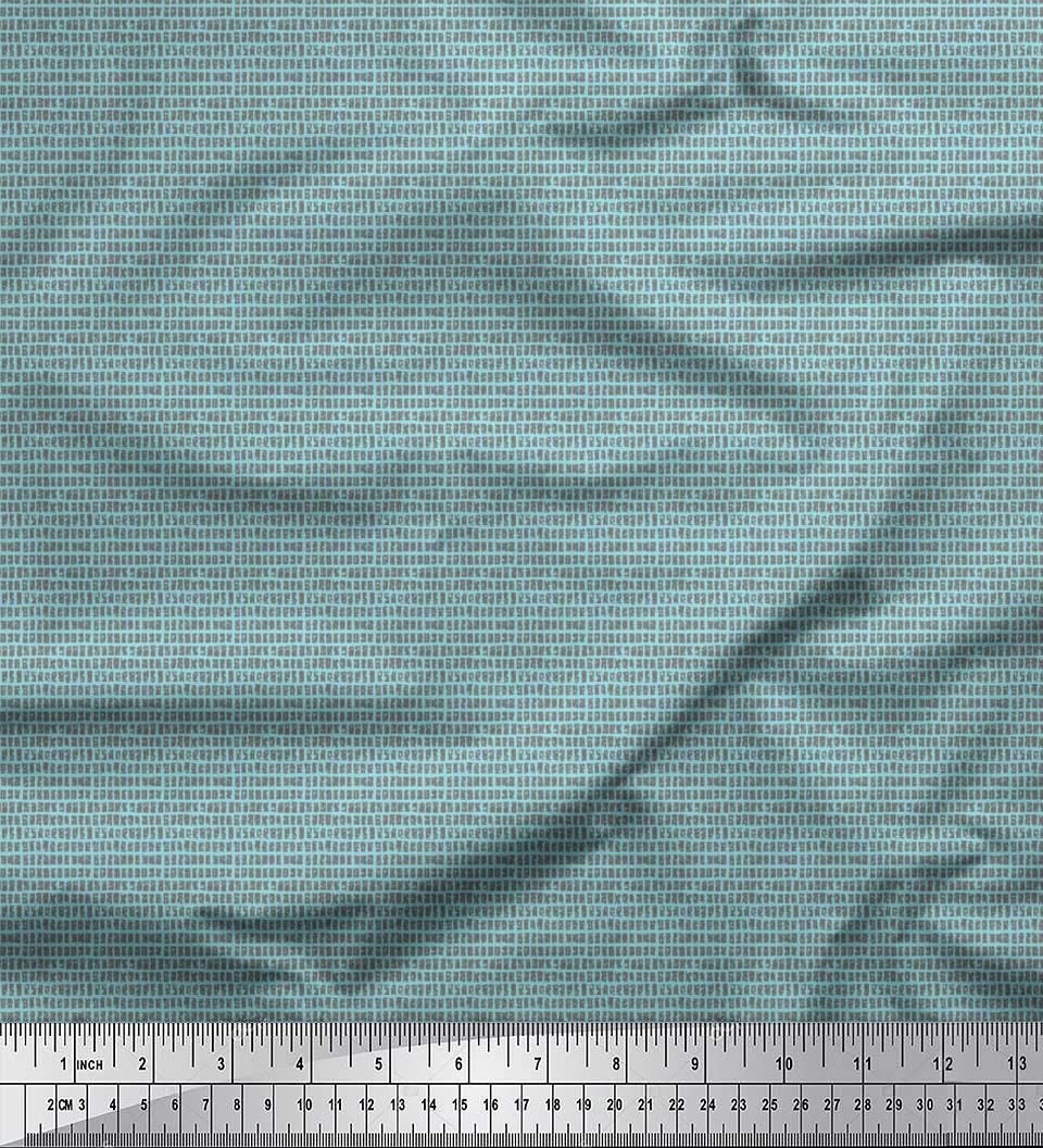 Soimoi 100% Polyester Georgette Fabric - Grey Boxes Shirting Print - 42 Inch Wide by The Yard - Perfect for Dresses, Blouses, and DIY Sewing Projects