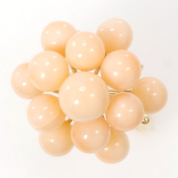 18K Yellow Gold Coral Ring for Women - Elegant Handmade Jewelry Gift for Birthday, Anniversary & Special Occasions
