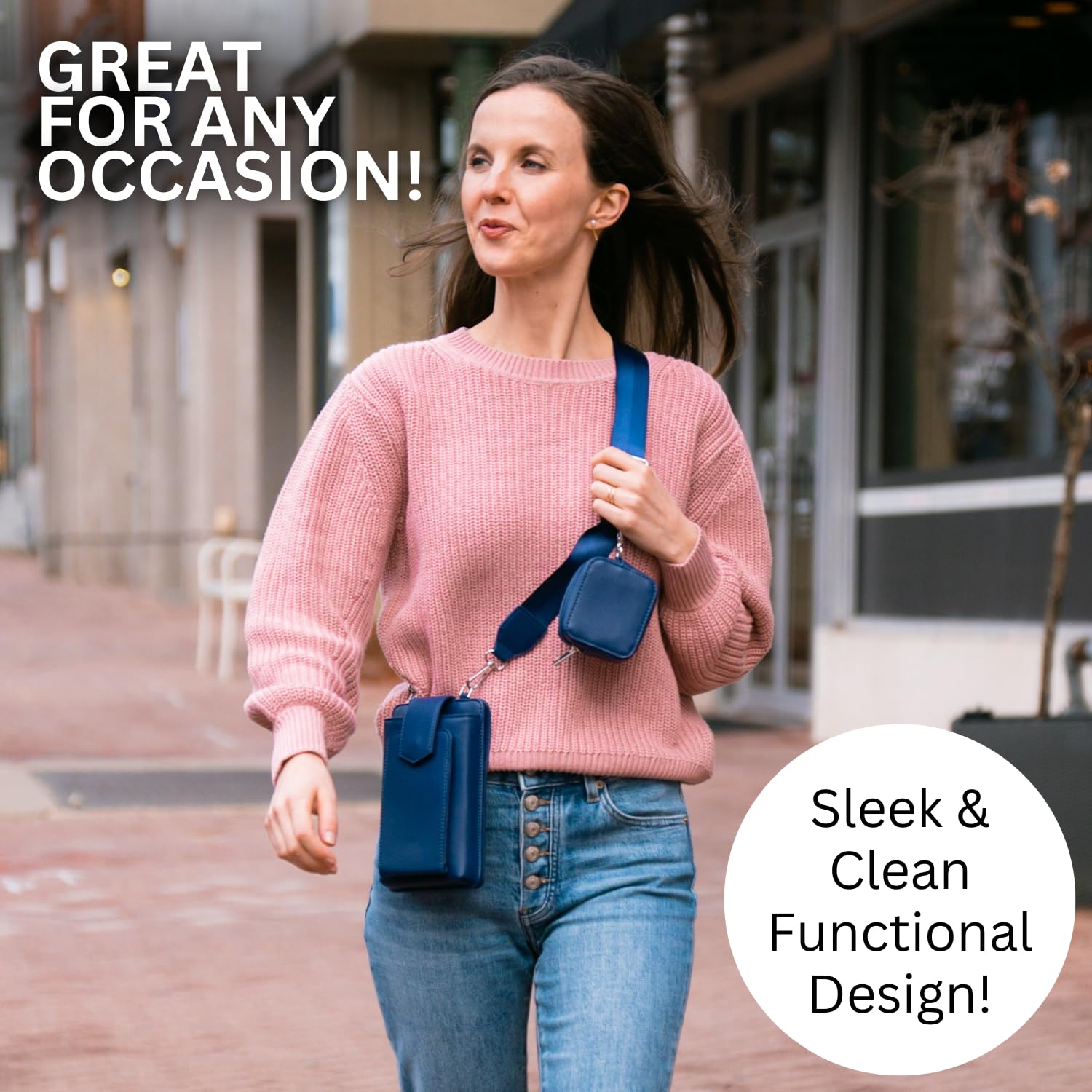 Crossbody Phone Purse for Women - Touch Screen Handbag with Zippered Pouch & Adjustable Strap - Stylish Phone Sling Bag for Everyday Use, Travel, and Shopping (Black, Boca)