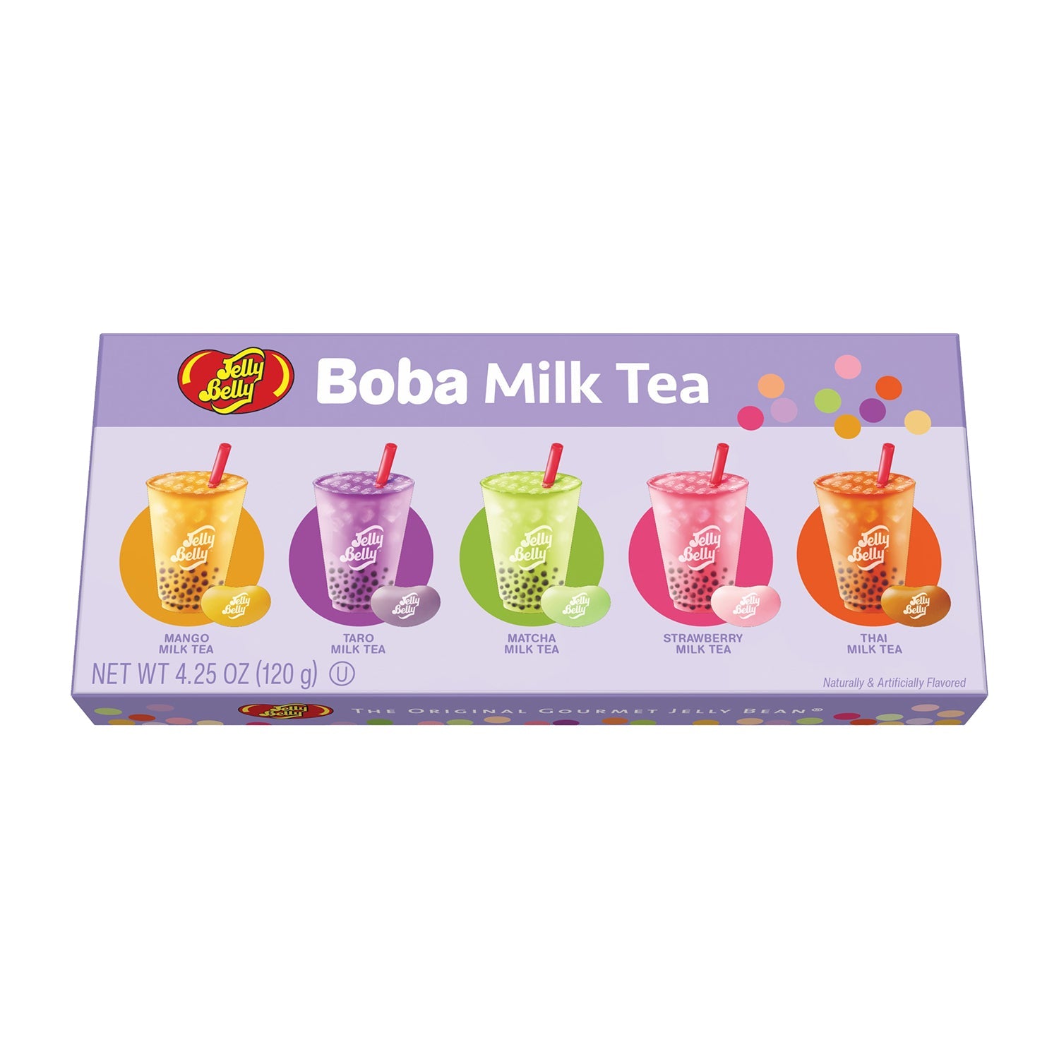 Jelly Belly Boba Milk Tea Candy Gift Box - 4.25oz (120g) Assorted Flavors | Perfect for Birthday Gifts, Party Favors & Bubble Tea Lovers
