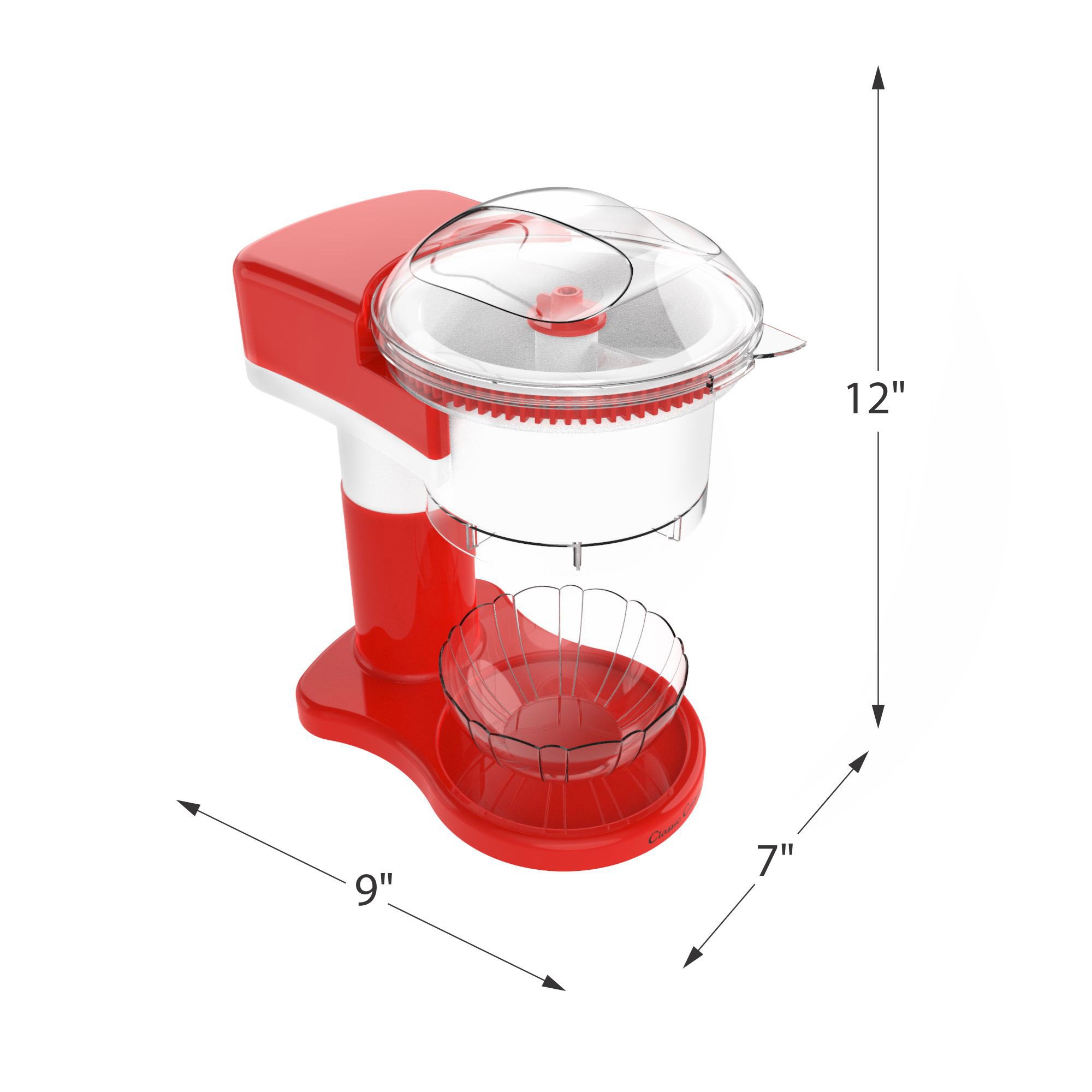 Electric Ice Shaver Machine for Home - Countertop Snow Cone Maker, Italian Ice & Slushie Machine with Cup by Classic Cuisine | Perfect for Parties, Summer Treats & DIY Frozen Desserts