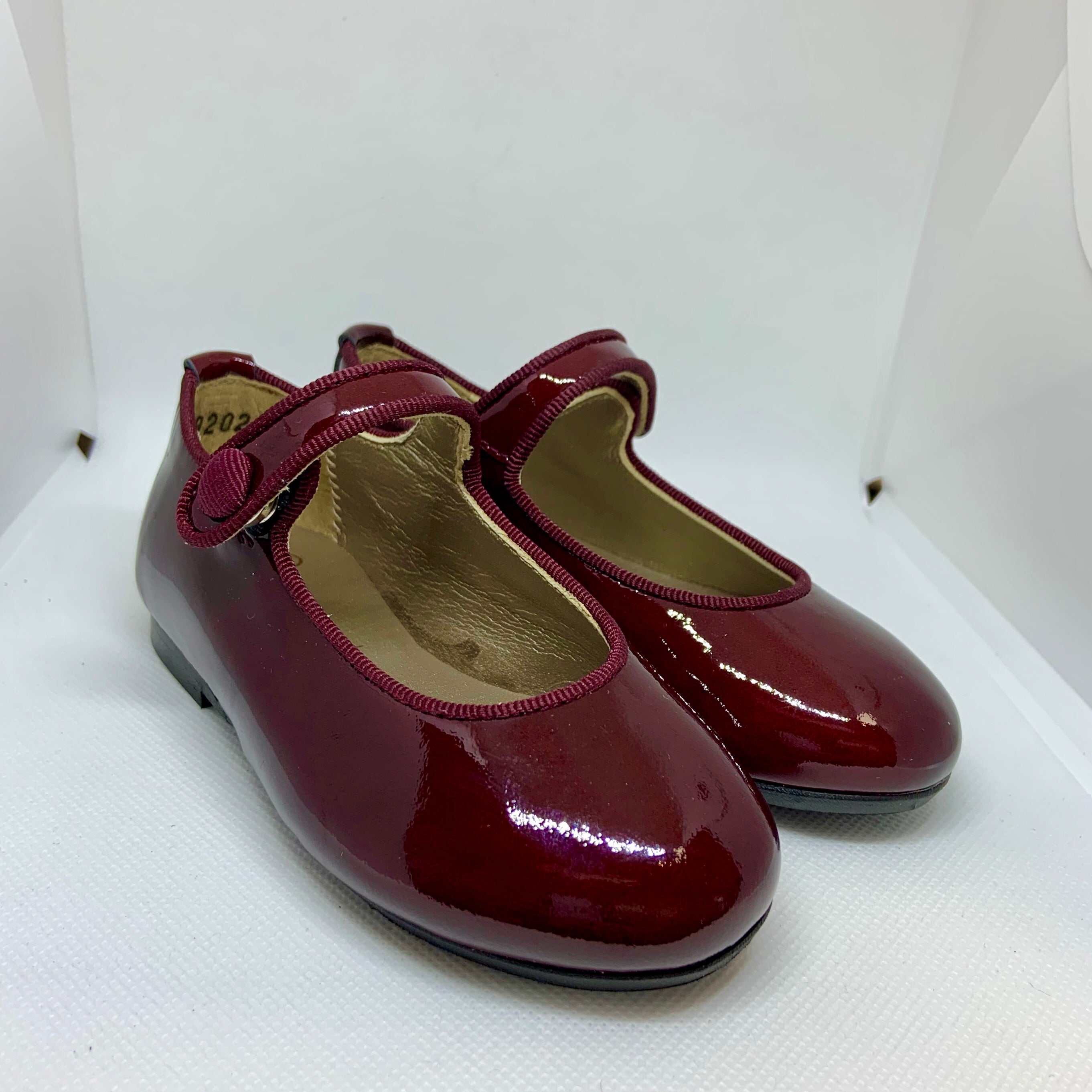 Burgundy Patent Leather Mary Jane Shoes for Women - Elegant & Comfortable Dress Shoes for Work, Party & Special Occasions