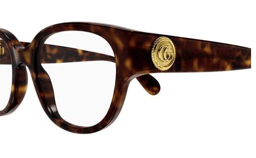 Gucci GG1411O 005 Havana Rectangle Women's Eyeglasses - Stylish Designer Frames for Women, UV Protection, Lightweight Comfort - Perfect for Work, Reading & Fashion Accessories