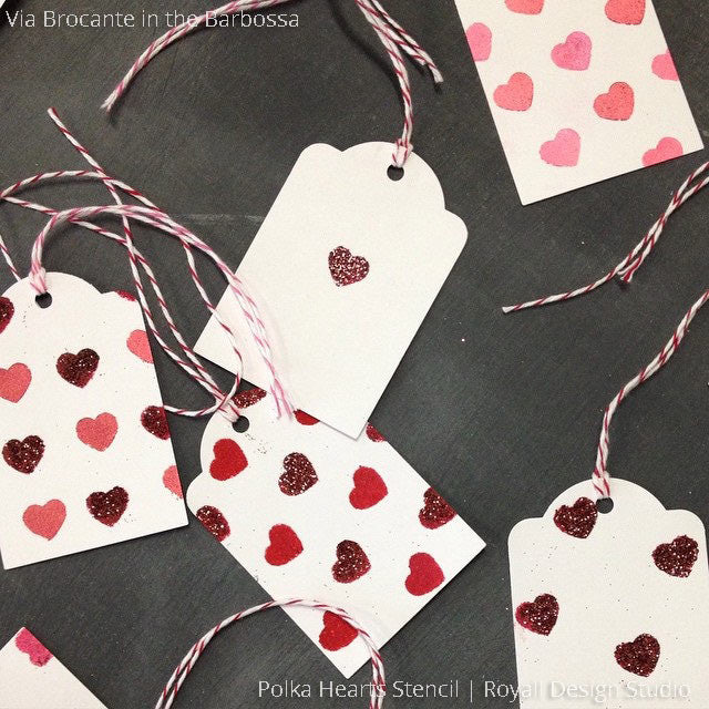 Polka Heart Furniture Stencil - DIY Home Decor Painting Template for Wood, Walls & Fabric - Perfect for Crafting, Upcycling & Customizing Furniture