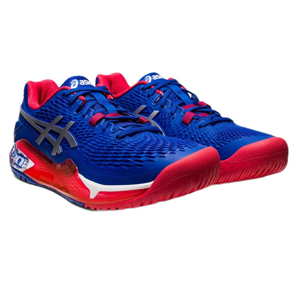 ASICS Gel Resolution 9 London Wimbledon Edition Men's Tennis Shoes - Blue/Red - High-Performance Court Shoes for Competitive Play & Training