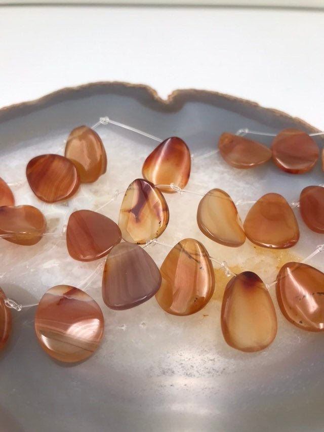 Natural Carnelian Teardrop Beads - 15x18mm Gemstone Beads for Jewelry Making (15.5 Inch Strand) - Perfect for Necklaces, Bracelets & DIY Craft Projects