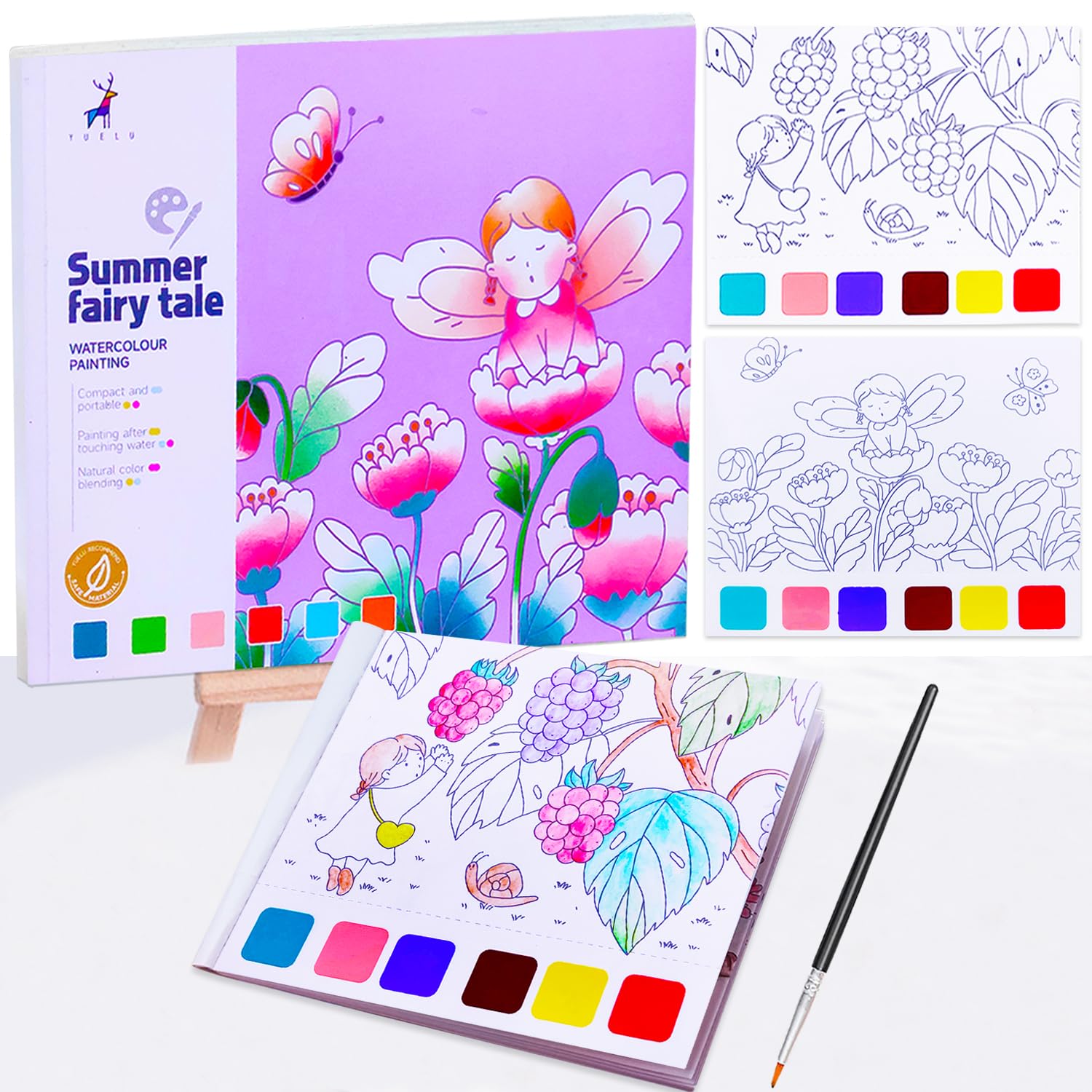 BAOXUE Water Coloring Books for Kids Ages 2-8, Reusable Watercolor Painting Book for Toddlers & Children, Non-Toxic Art & Craft Activity Set - Perfect for Travel, Birthday Gifts & Creative Playtime at Home