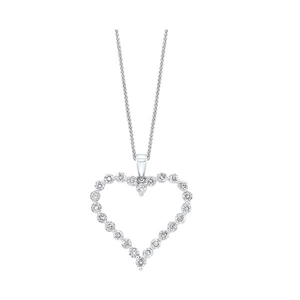 14K White Gold Diamond Pendant (1 Carat Total Weight) - Elegant Necklace for Women, Perfect for Weddings, Anniversaries & Special Occasions