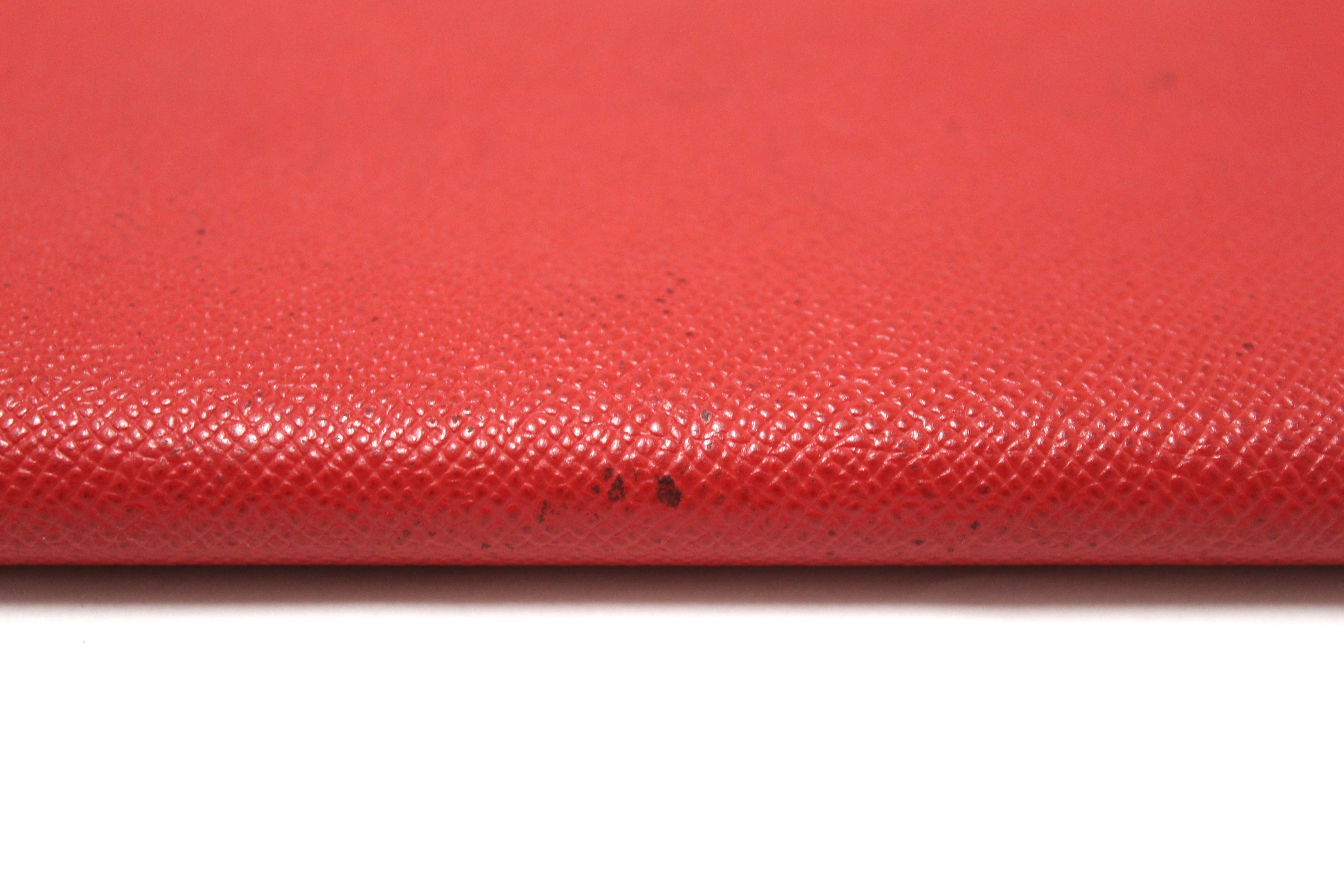 Authentic Hermes Red Epsom Leather Azap Silk'In Classic Long Wallet for Women | Luxury Designer Bifold Wallet | Perfect for Everyday Use, Business Meetings & Special Occasions