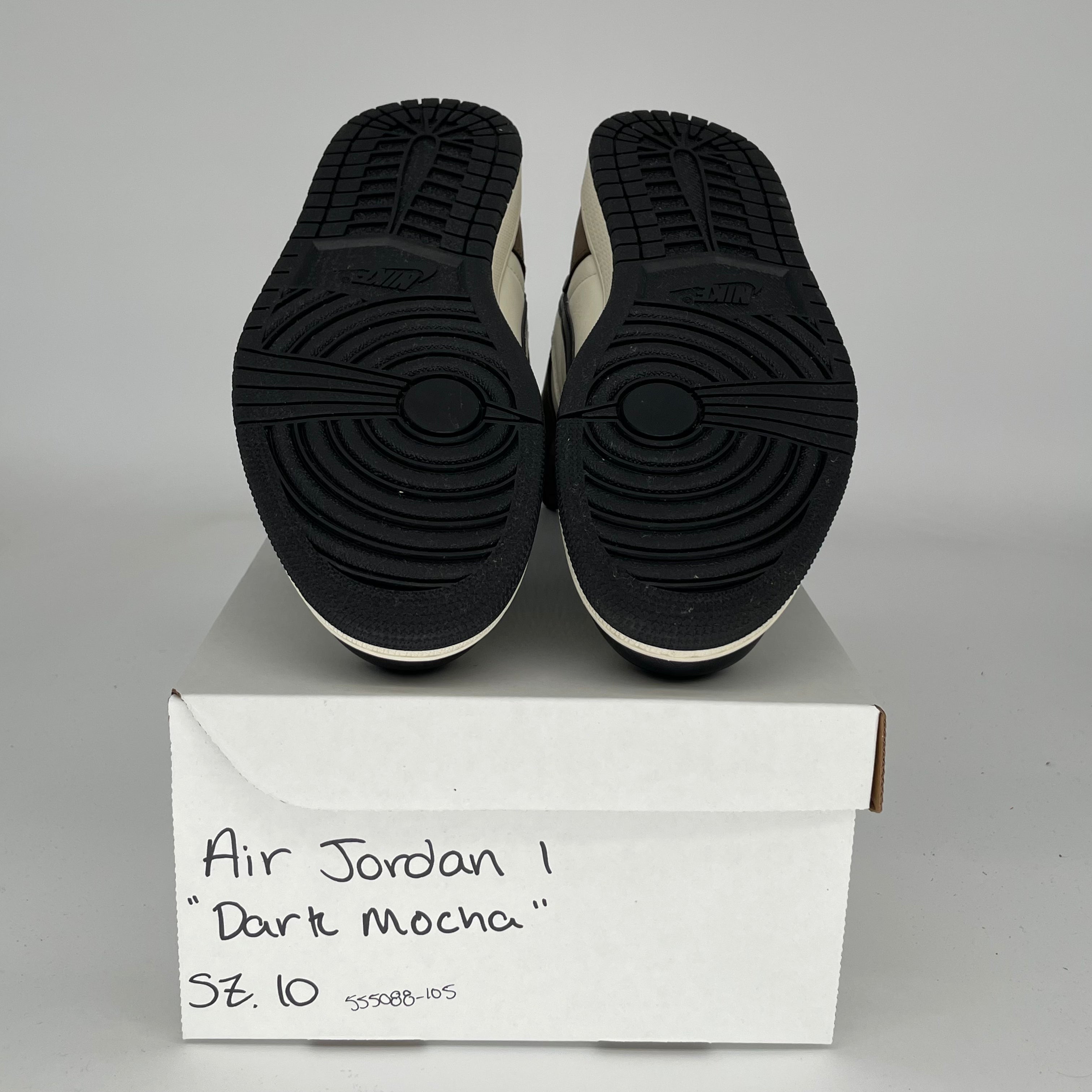 Air Jordan 1 Dark Mocha Men's Sneakers Size 10 - 555088-105 - Retro High OG Basketball Shoes for Casual Wear & Street Style