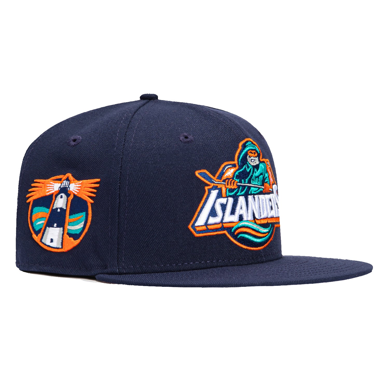 New Era 59Fifty New York Islanders Logo Patch Snapback Hat - Light Navy Blue Adjustable Baseball Cap for Men & Women - Perfect for Sports Fans, Game Day & Casual Wear