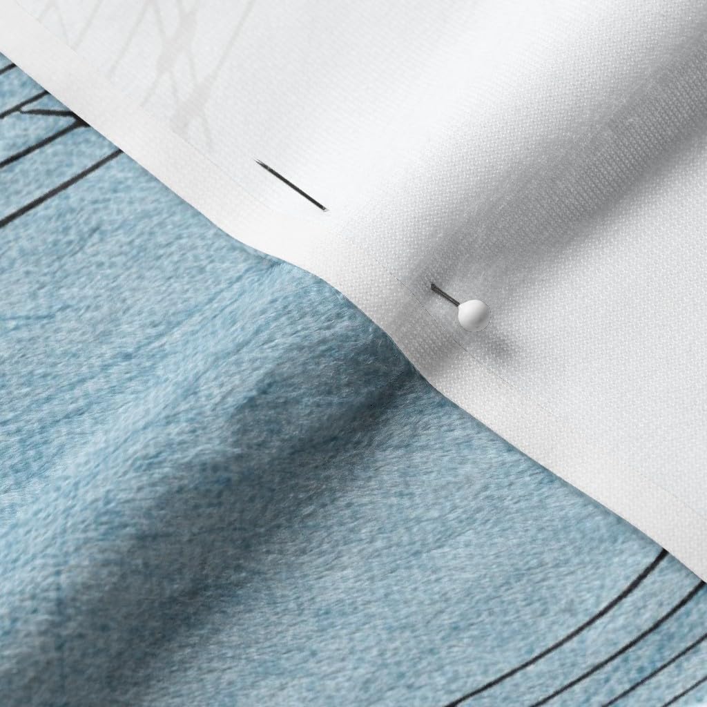 Premium Spoonflower Fabric - Blue Music Notes Printed on Soft Minky Fabric by The Yard - Perfect for Sewing Baby Blankets, Quilt Backing & Plush Toys | DIY Nursery Decor & Cozy Home Projects