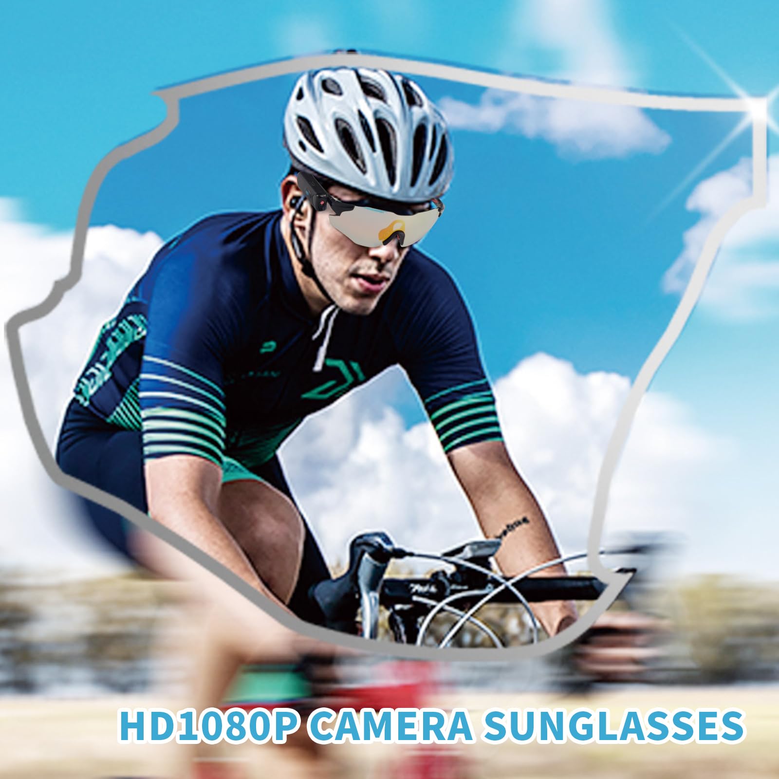 HD 1080P Sports Camera Sunglasses with 64GB Storage & 15MP Built-in Camera - Polarized UV400 Photochromic Lenses for Cycling, Running, Hiking & Outdoor Adventures