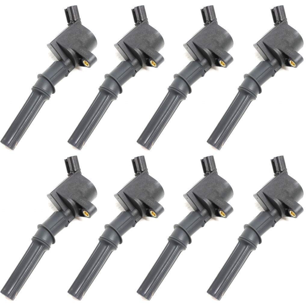 Ford E-350/E-450/E-550 Super Duty Ignition Coil Set (1999-2017) - 8 Pack 12V Coil-on-Plug Replacement Parts - Perfect for Engine Tune-ups & Performance Upgrades