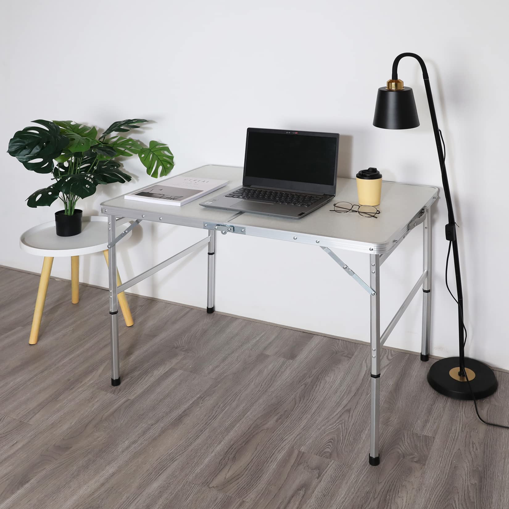 VILLEY Folding Camping Table - Portable Lightweight Aluminum Outdoor Picnic Table with Adjustable Legs for Travel, Beach, Backyard, BBQ & Outdoor Cooking | Perfect for Camping, Hiking, Tailgating & Picnics